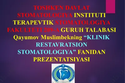 terapevtik stomatologiya fakulteti prezantatsiyasi — PPTX