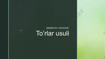 to’rlar usuli — PPTX