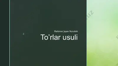 to'rlar usuli — PPTX