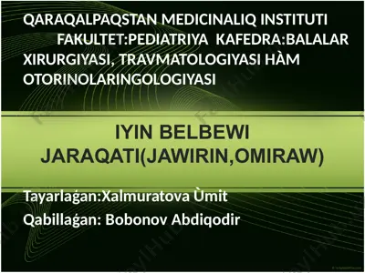 jawirin belbeyi jaraqati (jawirin, omiraw) — PPTX