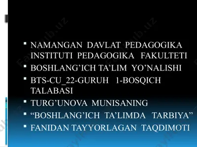 jamoani shakllantirish yo'llari — PPTX