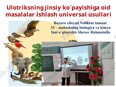 ulotriksning jinsiy ko`payishiga oid masalalar ishlash universal usullari — PPTX