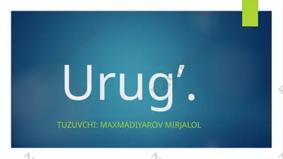 g‘o‘za chigit (urug‘) — PPTX