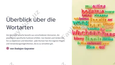 überblick über die wortarten — PPTX
