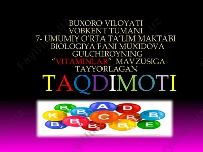 "vitaminlar haqida taqdimot" — PPTX