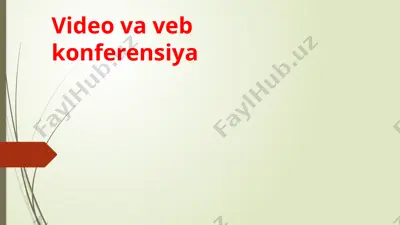 video va veb konferensiya — PPTX