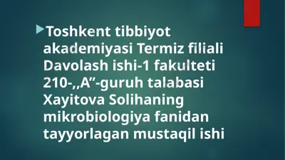 zamburug’li kasalliklar (mikozlar) — PPTX