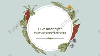 til va madaniyat — PPTX