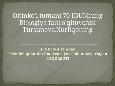 mendel qonunlari — PPTX