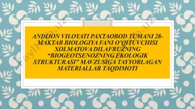 "biogeotsenozning ekologik strukturasi" — PPTX