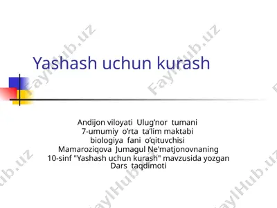 yashash uchun kurash — PPTX
