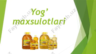 o‘zbekiston respublikasi vazirlar mahkamasining qarori yog‘-moy mahsulotlarining xavfsizligi to‘g‘risidagi umumiy texnik reglament — PPTX
