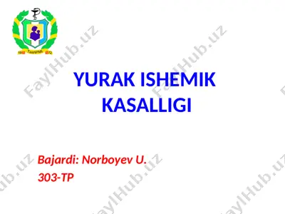 yurak ischemik kasalligi — PPTX