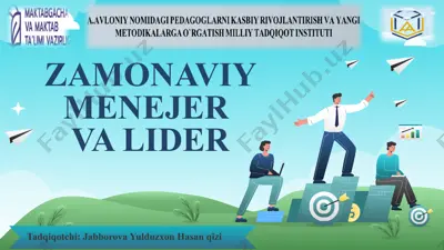 zamonaviy menejer va lider — PPTX