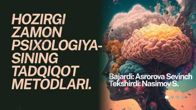 hozirgi zamon psixologiyasi — PPTX