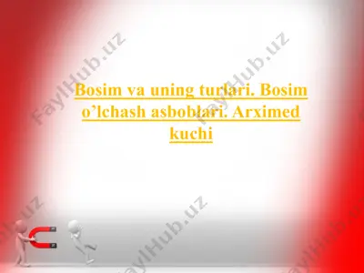 bosim va uning turlari. bosim o’lchash asboblari. arximed kuchi — PPTX