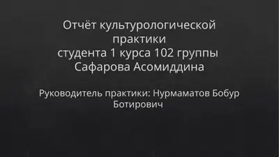 отчёт культурологической практики — PPTX