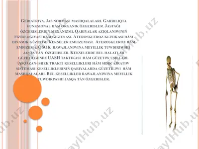 geriatriya. jas normasi mashqalaları — PPTX