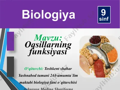 oqsillarning funksiyasi — PPTX