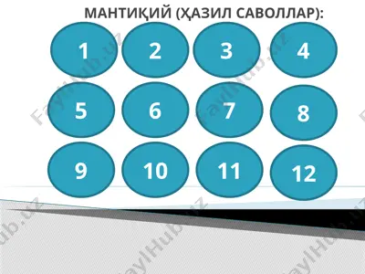 mantikiy savollar — PPTX
