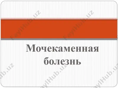 мочекаменная болезнь — PPTX