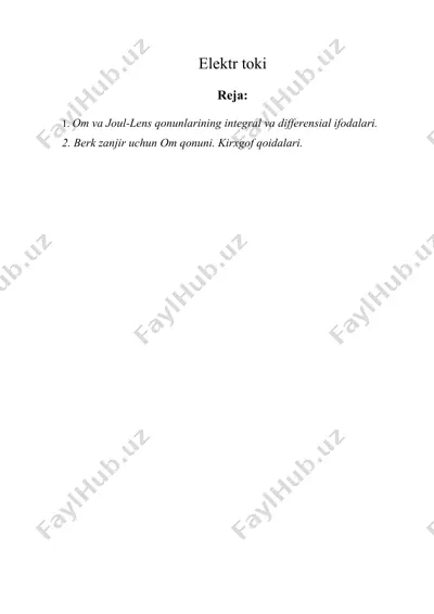 elektr toki — DOCX
