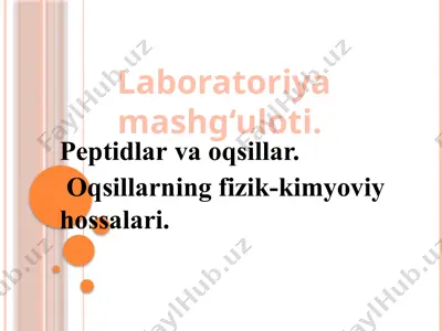 peptidlar va oqsillar — PPTX