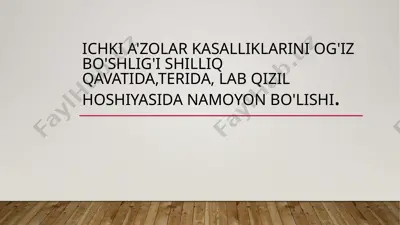 ichki a'zolar kasalliklari — PPTX