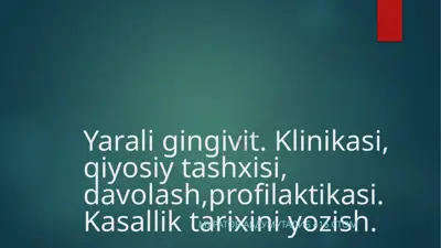 parodont kasalliklari klinik ko'rinishiva patomorfologiyasi — PPTX