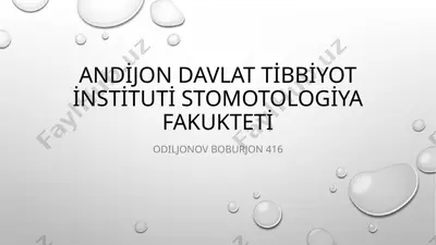 ortopedik stomatologiyada qolip materiallarning tasnifi — PPTX