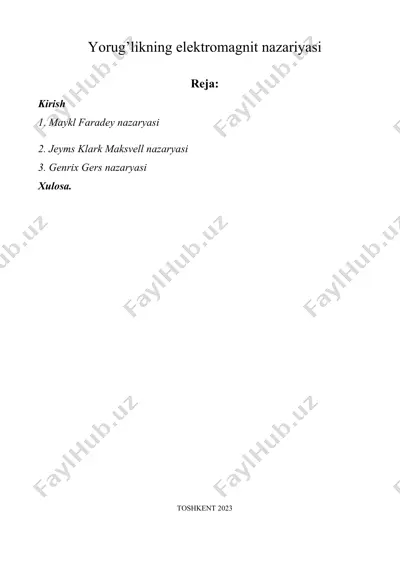yorug’likning elektromagnit nazariyasi — DOCX