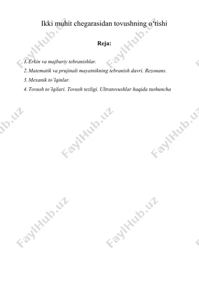ikki muhit chegarasidan tovushning oʻtishi — DOCX