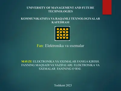 elektronika va sxemalar — PPTX