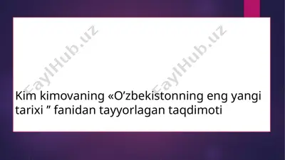 o'zbekistonning eng yangi tarixi — PPTX