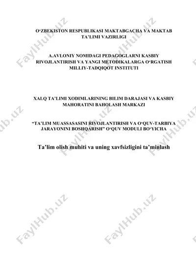 a.avloniy nomidagi pedagoglarni kasbiy rivojlantirish va yangi metodikalarga o‘rgatish milliy-tadqiqot instituti — DOCX