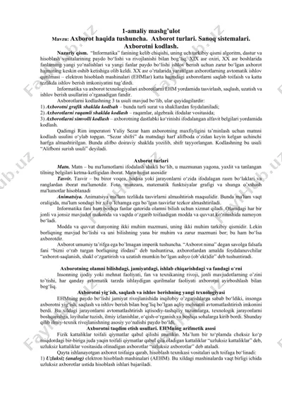 axborot haqida tushuncha — DOCX
