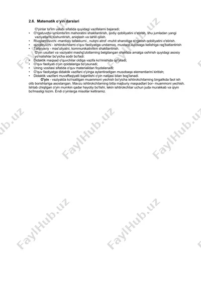 matematik o‘yin darslari — DOCX