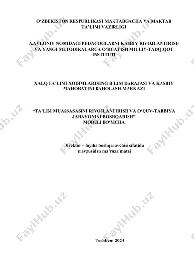 a.avloniy nomidagi pedagoglarni kasbiy rivojlantirish va yangi metodikalarga o‘rgatish milliy-tadqiqot instituti — DOCX