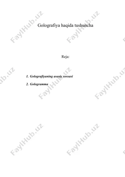 golografiya haqida tushuncha — DOC