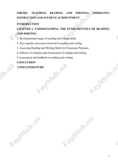 teaching reading and writing: improving instruction and student achievement — DOCX