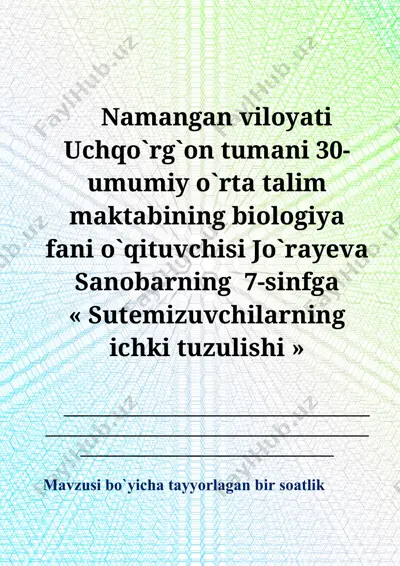 "sutemizuvchilarning ichki tuzilishi" — DOCX