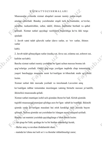 xizmat yozishmaları — DOCX