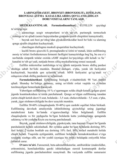 metilksantinlar — DOCX