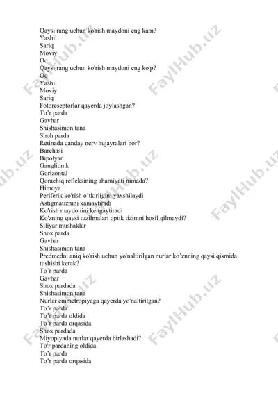 ko'z anatomiyasi va optika — DOCX