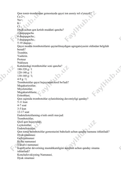 qon tomir-trombositar gemostazda — DOCX