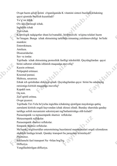 ovqat hazm qilish tizimi — DOCX