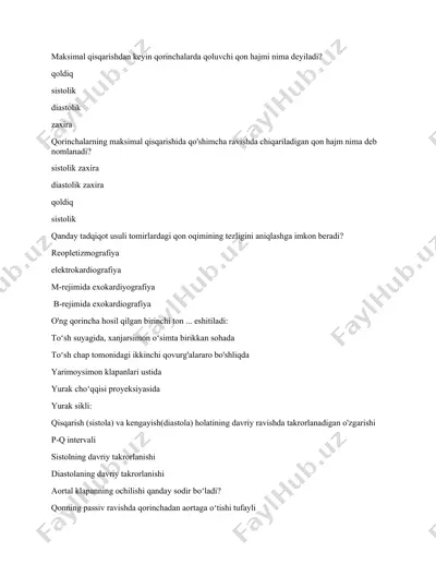 qon hajmi (qorinchalarning maksimal qisqarishida qo'shimcha ravishda chiqariladigan qon hajmi) — DOCX