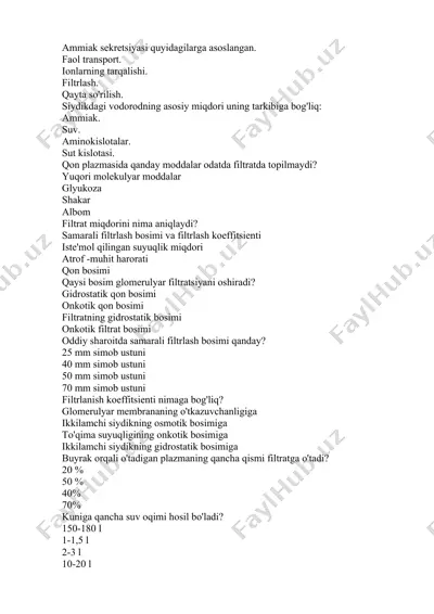 ammiak sekretsiyasi — DOCX