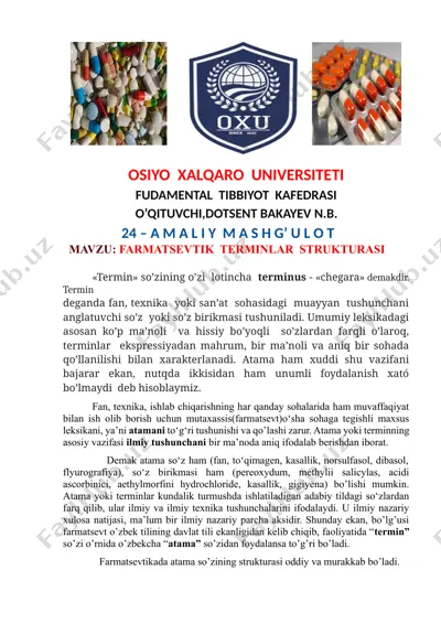 farmatsevtik terminlar strukturasi — DOCX