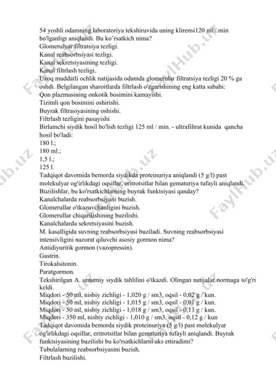 glomerulyar filtratsiya tezligi — DOCX